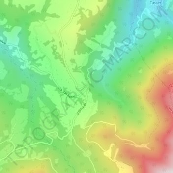 Topografische Karte Valmorel, Höhe, Relief