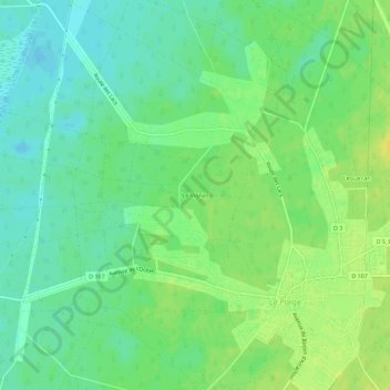 Topografische Karte Le Vignas, Höhe, Relief