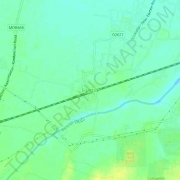 Topografische Karte Egattur, Höhe, Relief