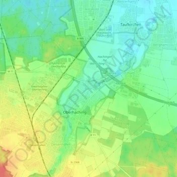 Topografische Karte Furth, Höhe, Relief