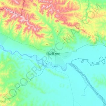 Topografische Karte Maqu, Höhe, Relief