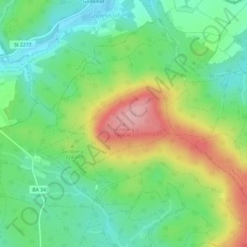 Topografische Karte Semberg, Höhe, Relief