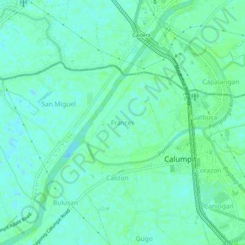 Topografische Karte Frances, Höhe, Relief