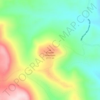 Topografische Karte Copper Mountain, Höhe, Relief