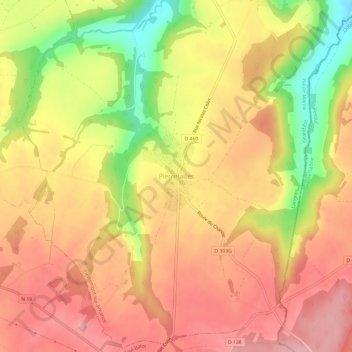 Topografische Karte Pierrefaites, Höhe, Relief
