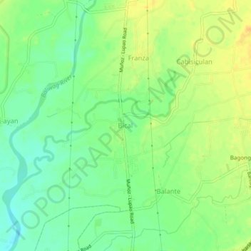 Topografische Karte Bical, Höhe, Relief