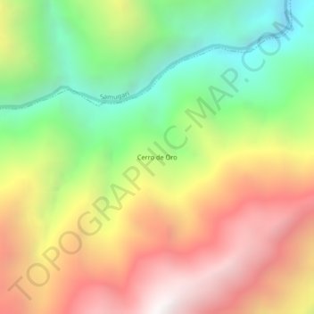 Topografische Karte Cerro de Oro, Höhe, Relief