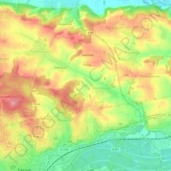 Topografische Karte Xaverienthal, Höhe, Relief