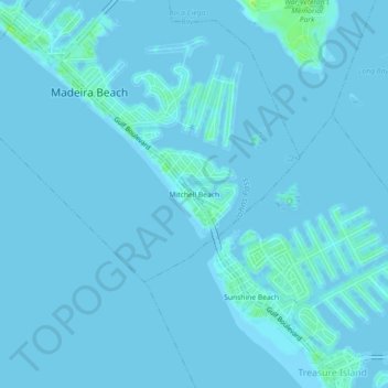 Topografische Karte Mitchell Beach, Höhe, Relief