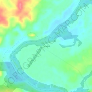 Topografische Karte Concisa, Höhe, Relief