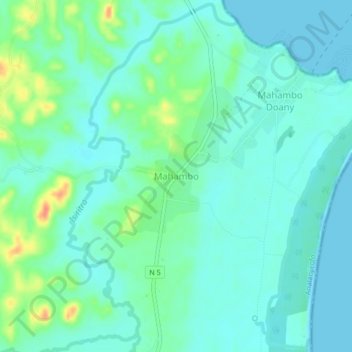 Topografische Karte Mahambo, Höhe, Relief