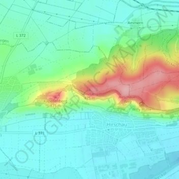 Topografische Karte Spitzberg, Höhe, Relief