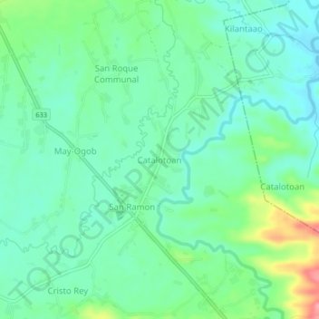 Topografische Karte Catalotoan, Höhe, Relief