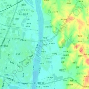 Topografische Karte 水文塆, Höhe, Relief