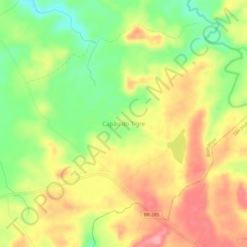 Topografische Karte Capão do Tigre, Höhe, Relief