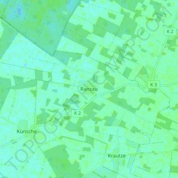 Topografische Karte Ranzau, Höhe, Relief