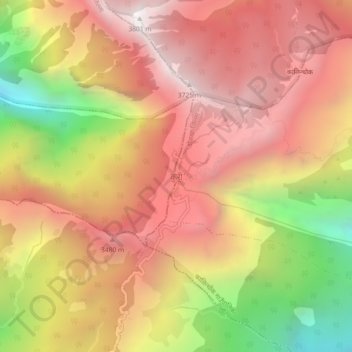 Topografische Karte Kuri, Höhe, Relief