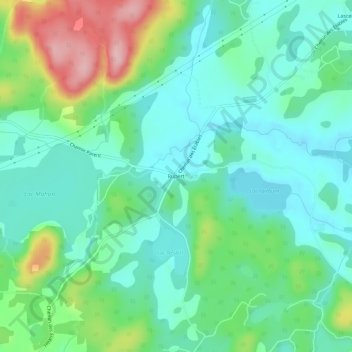 Topografische Karte Rupert, Höhe, Relief