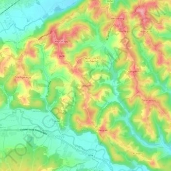 Topografische Karte Tombach, Höhe, Relief