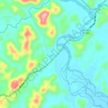 Topografische Karte Aré, Höhe, Relief
