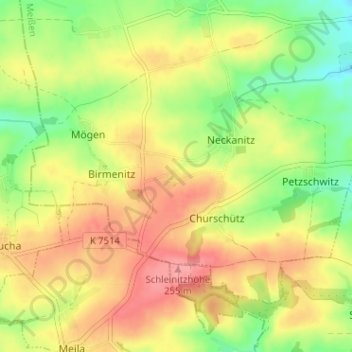 Topografische Karte Krepta, Höhe, Relief