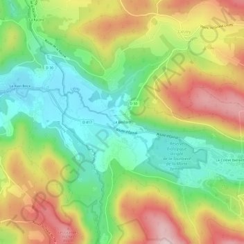 Topografische Karte Le Beillard, Höhe, Relief