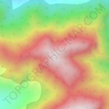 Topografische Karte Danar, Höhe, Relief
