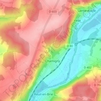 Topografische Karte Larrue, Höhe, Relief