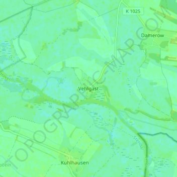 Topografische Karte Vehlgast, Höhe, Relief