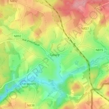 Topografische Karte Geilich, Höhe, Relief