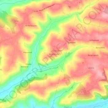 Topografische Karte Boissonnade, Höhe, Relief