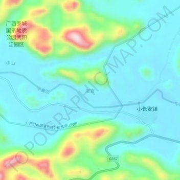 Topografische Karte 崖宜, Höhe, Relief