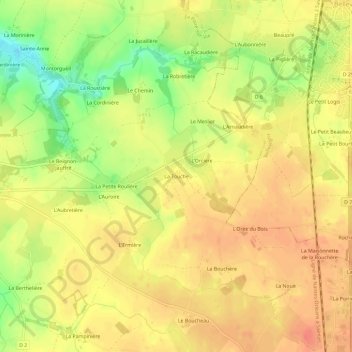 Topografische Karte La Touche, Höhe, Relief