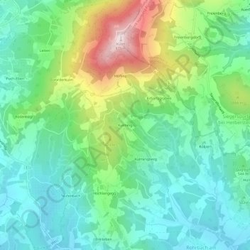 Topografische Karte Kulming, Höhe, Relief