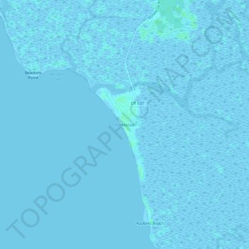 Topografische Karte Fortescue, Höhe, Relief
