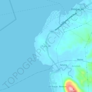 Topografische Karte Bulacan, Höhe, Relief