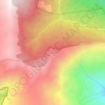 Topografische Karte Chatakpur, Höhe, Relief