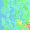 Topografische Karte Bellevue, Höhe, Relief