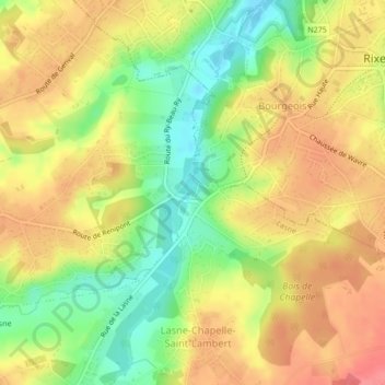 Topografische Karte Renipont, Höhe, Relief