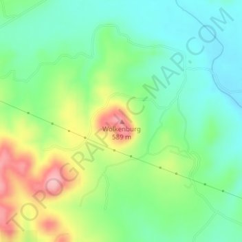 Topografische Karte Wolkenburg, Höhe, Relief