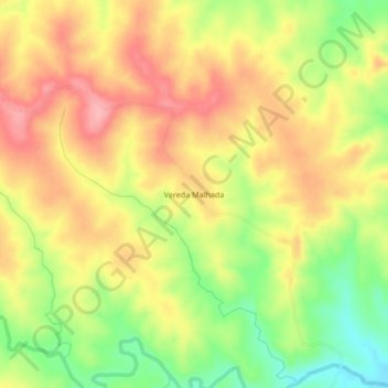 Topografische Karte Vereda Malhada, Höhe, Relief