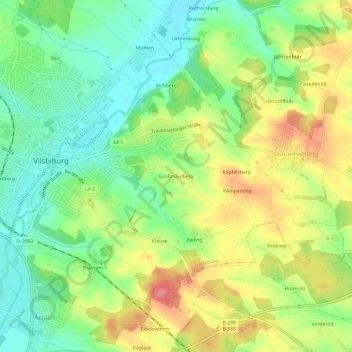 Topografische Karte Großmaulberg, Höhe, Relief