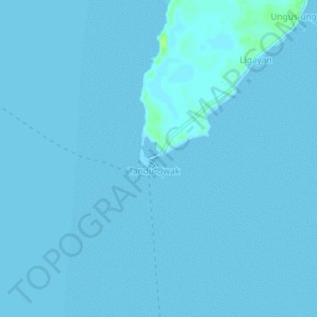 Topografische Karte Tandu Owak, Höhe, Relief