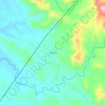 Topografische Karte Guitol, Höhe, Relief