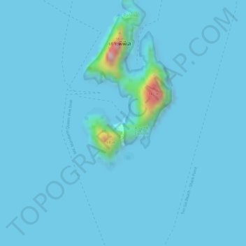 Topografische Karte Maya Bay, Höhe, Relief