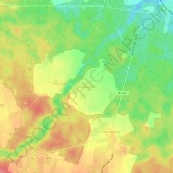 Topografische Karte Kreuzpullach, Höhe, Relief