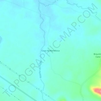 Topografische Karte Cova da Mandioca, Höhe, Relief