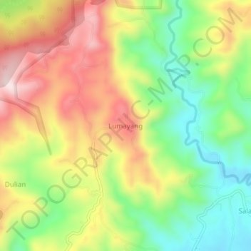 Topografische Karte Lumayang, Höhe, Relief