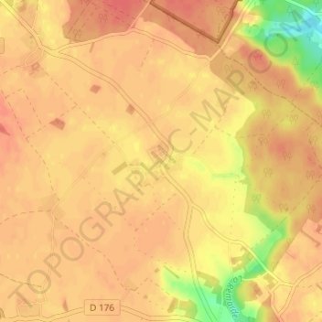 Topografische Karte La Hunière, Höhe, Relief