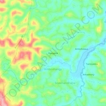 Topografische Karte Rangaina, Höhe, Relief